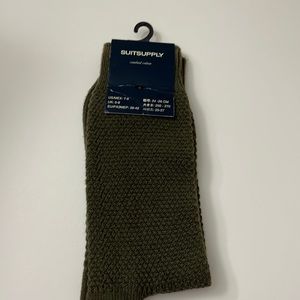 Suitsupply- Combat Cotton Green Socks- US size- 7-9